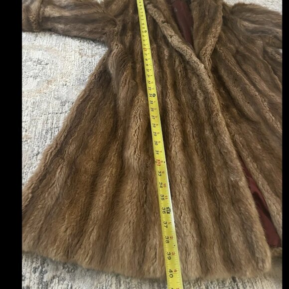 Vintage 1970'S  Full Length Mink Coat Brown L. BAMBERGER & CO Newark Coat - Picture 11 of 12